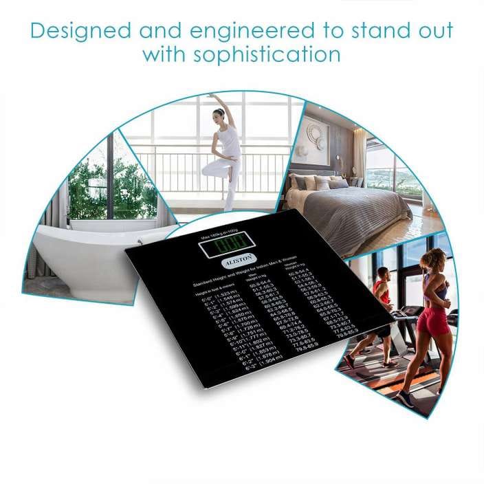 Title: Aliston Digital Weighing Machine – High Precision Body Weight Scale with LCD Display