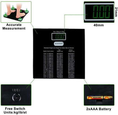 Title:  Aliston Digital Weighing Machine – High Precision Body Weight Scale with LCD Display